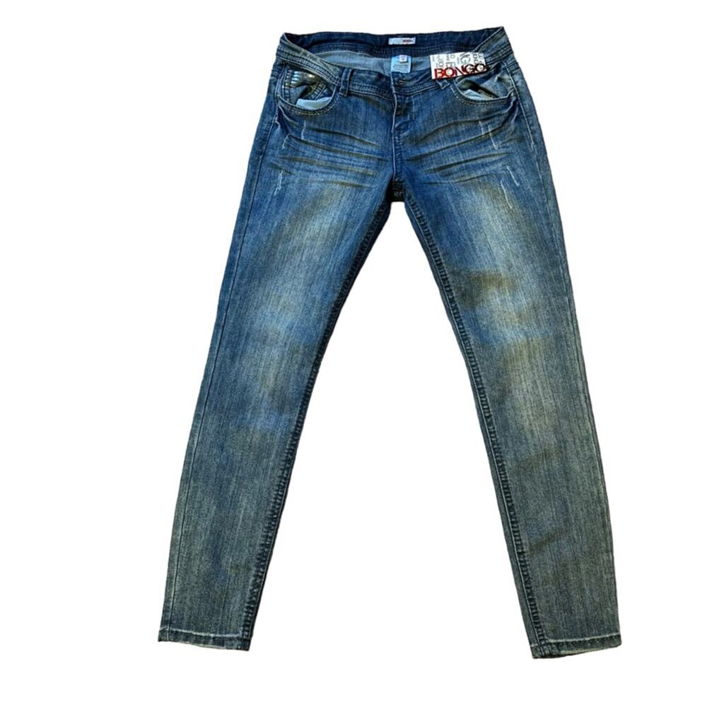 Bongo Women’s Embellishment Distressed Straight Leg Jeans Sz 11